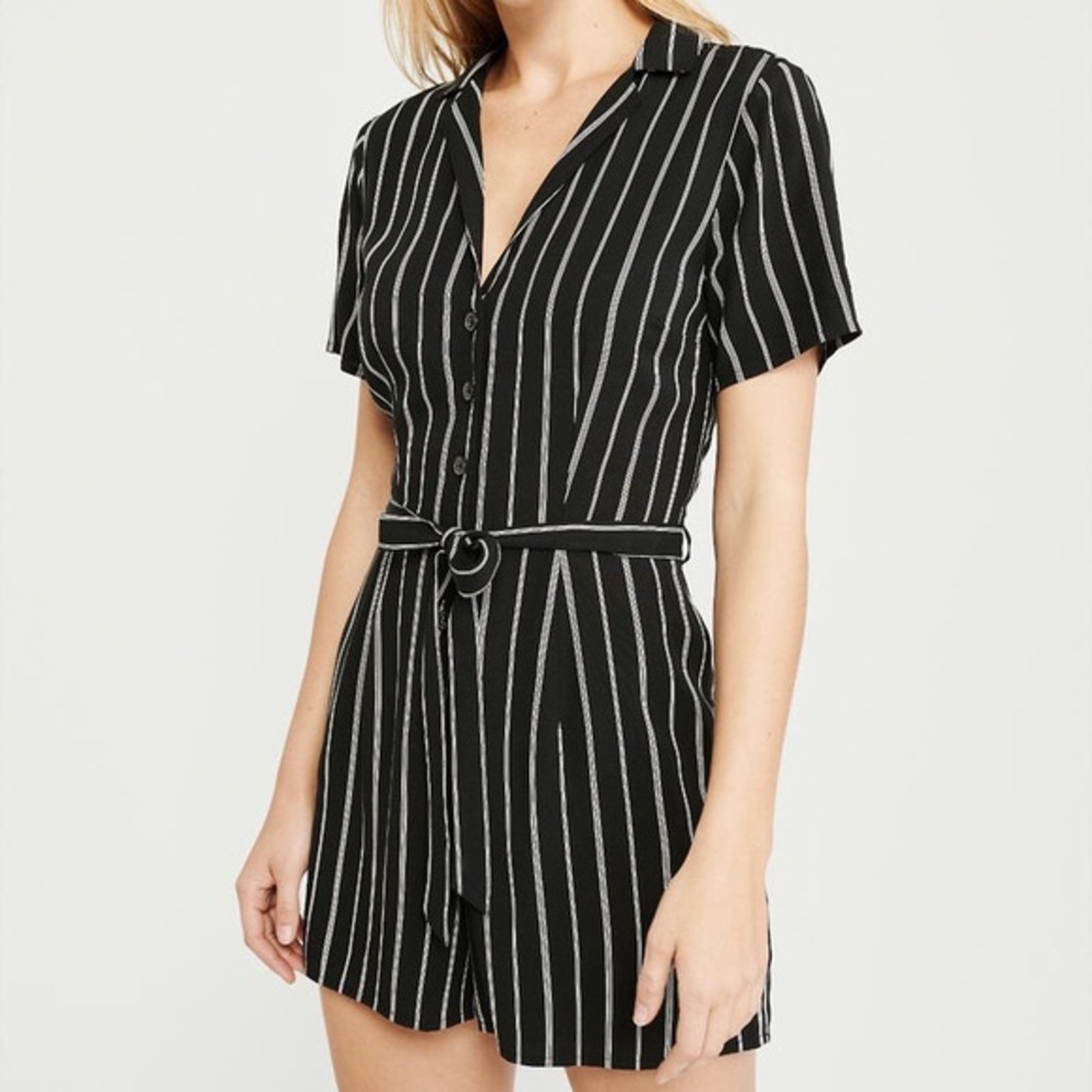 Abercrombie & Fitch Striped Utility Romper